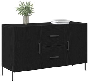 Aparador vidaXL Preto Carvalho 100x36x60 cm Madeira de engenharia