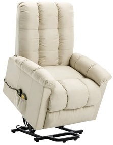 vidaXL Poltrona de massagens tecido cor creme