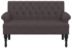 Banco com encosto 120x62x75,5 cm tecido castanho-escuro