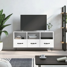 Móvel para TV 102x36x50 cm derivados madeira branco brilhante