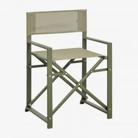 Cadeira De Diretor Dobrável De Jardim Em Aço Zurena Verde Azeitona Intenso - Sklum