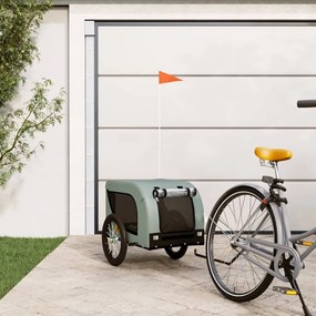 vidaXL Reboque de bicicleta p/ animais tecido oxford/ferro cinza/preto