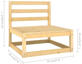 12 pcs conjunto lounge de jardim com almofadões pinho maciço