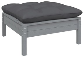 13 pcs conj. lounge de jardim com almofadões antracite pinho