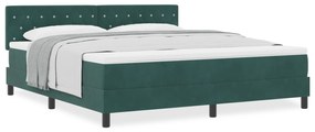Cama Box Springs vidaXL com Colchão Verde Escuro Super King Veludo