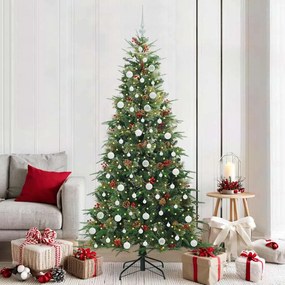 vidaXL Árvore de Natal Articulada Artificial Verde 210 cm PE e PVC