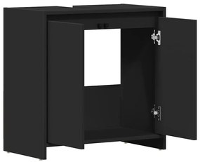 Armário casa de banho 60x33x61 cm contraplacado preto