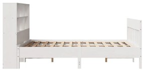 Cama sem colchão 120x200 cm madeira de pinho maciça branco