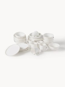 Conjunto de loiça em porcelana com relevo Sali, 30 uni.