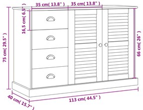 Aparador com gavetas VIGO 113x40x75 cm pinho maciço branco