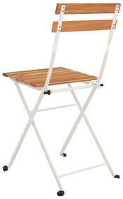 Cadeiras de bistrô dobráveis 4 pcs acácia maciça e aço