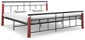 vidaXL Estrutura de cama 200x200 cm metal/madeira de carvalho maciça