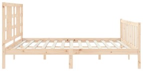 Cama sem colchão 200x200 cm madeira de pinho maciça