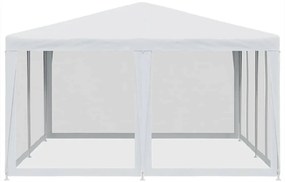 Tenda p/ festas c/ 8 paredes laterais malha 4x4 m PEAD branco