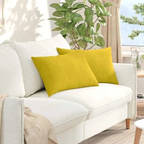 vidaXL Travesseiros de Sofá 2 pcs Amarelo 60 x 40 cm