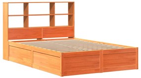 Cama sem colchão 160x200 cm madeira pinho maciço castanho-mel