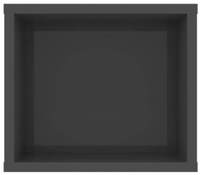 Móvel de TV p/ parede 100x30x26,5 cm contrap. cinza brilhante