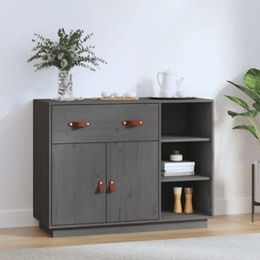 vidaXL Mesa consola 98,5x40x75 cm madeira de pinho maciça cinza