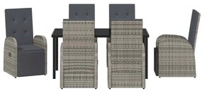 Conjunto de Jantar de Jardim 7 pcs Cinzento 160 x 80 x 73 cm
