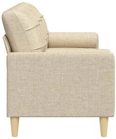 Sofá 3 lugares com almofadas decorativas 210 cm tecido creme