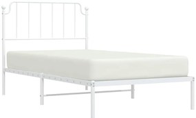 Estrutura de cama com cabeceira 100x200 cm metal branco