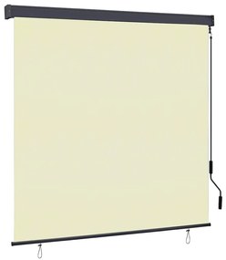 vidaXL Estores de rolo Riscas Creme 180 x 250 cm Tecido e Alumínio