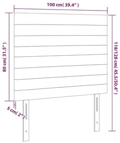 Cabeceira de cama 2 pcs veludo 100x5x78/88 cm cinzento-claro