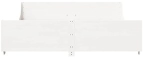 Cama sem colchão 180x200 cm madeira de pinho maciça branco