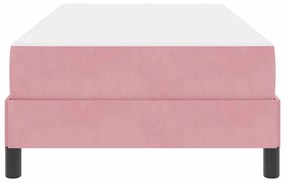 Cama box spring com colchão Rosa 90 x 190 cm Veludo