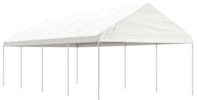 Gazebo com telhado 8,92x4,08x3,22 m polietileno branco
