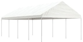 vidaXL Gazebo com telhado 8,92x4,08x3,22 m polietileno branco