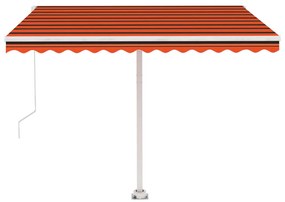 Toldo retrátil manual independente 300x250cm laranja e castanho