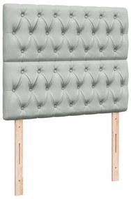 Cama boxspring c/ colchão 120x200 cm veludo cinzento-claro