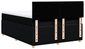 Cama com molas/colchão 140x200 cm tecido preto