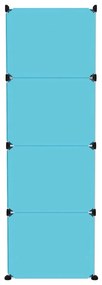 Armário de arrumação infantil com 12 cubos PP azul
