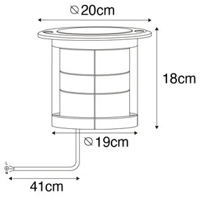 Conjunto de 6 pontos de aço AR111 ajustáveis IP65 - Delux Honey Moderno