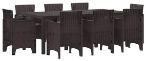 Conjunto de Jantar de Jardim 9 pcs Castanho
