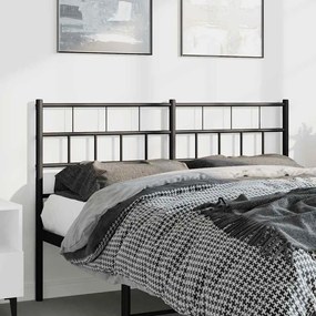 vidaXL Cabeceira de cama 150 cm metal preto