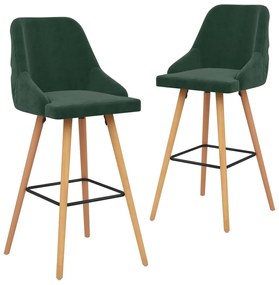 Bancos de bar 2 pcs veludo verde-escuro