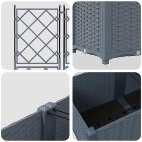 Vaso de Jardim com Treliça 2 pcs Cinzento-claro 80x40x143 cm