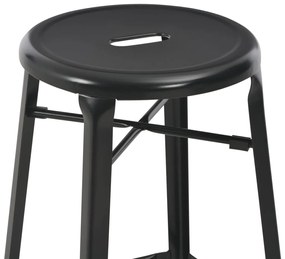 Bancos de bar 6 pcs aço preto