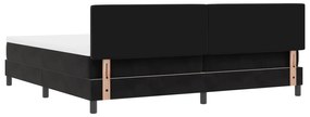 Cama Box Spring com Colchão Preta 200x200 cm Veludo