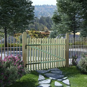 Portão de jardim em estacas 100x75 cm pinho impregnado