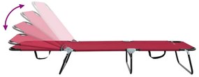 Espreguiçadeira Dobrável 2 pcs Portátil Vermelha Tecido Oxford 600D