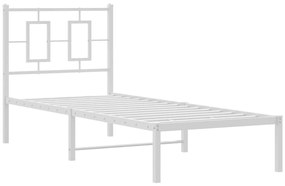 Estrutura de cama com cabeceira 80x200 cm metal branco