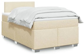 Cama boxspring com colchão 120x190 cm tecido cor creme