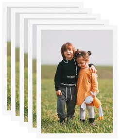 vidaXL Molduras para parede ou mesa 5 pcs 59,4x84 cm MDF branco