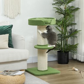 Árvore para Gatos com Arranhador, 45 x 45 x 91 cm, Postes Extragrossos, Verde