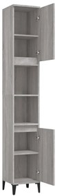 Armário WC 30x30x190 cm derivados de madeira cinzento sonoma