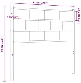 Cabeceira de cama 80 cm metal branco